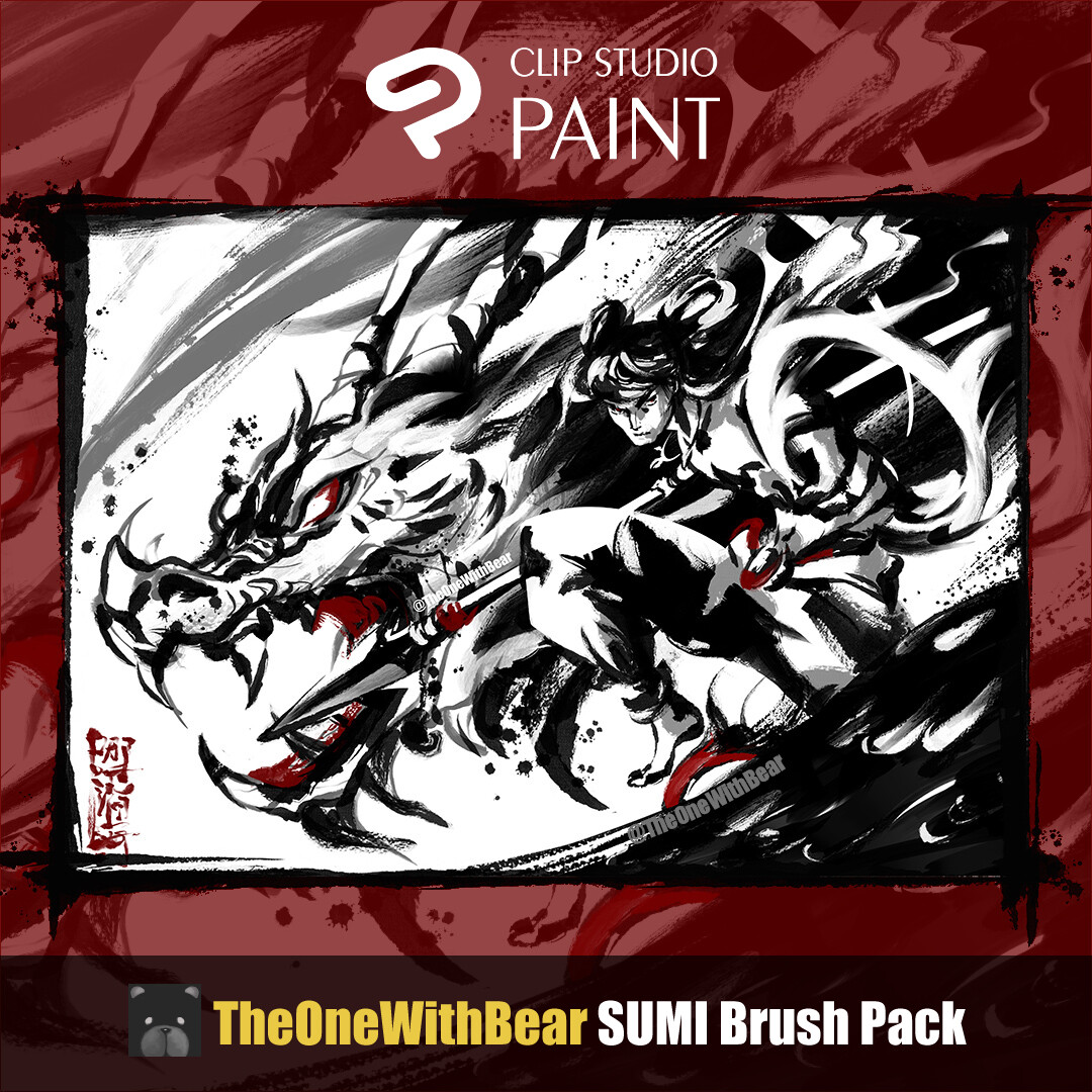 ArtStation SUMI Brush Pack featuring Nezha