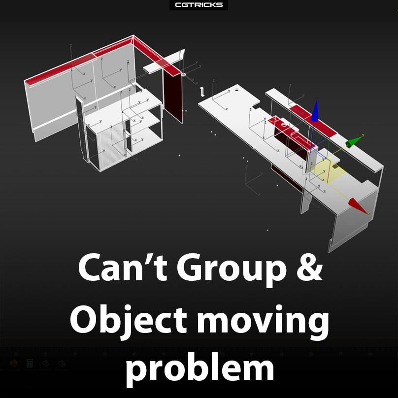 Group object. Objects moving.