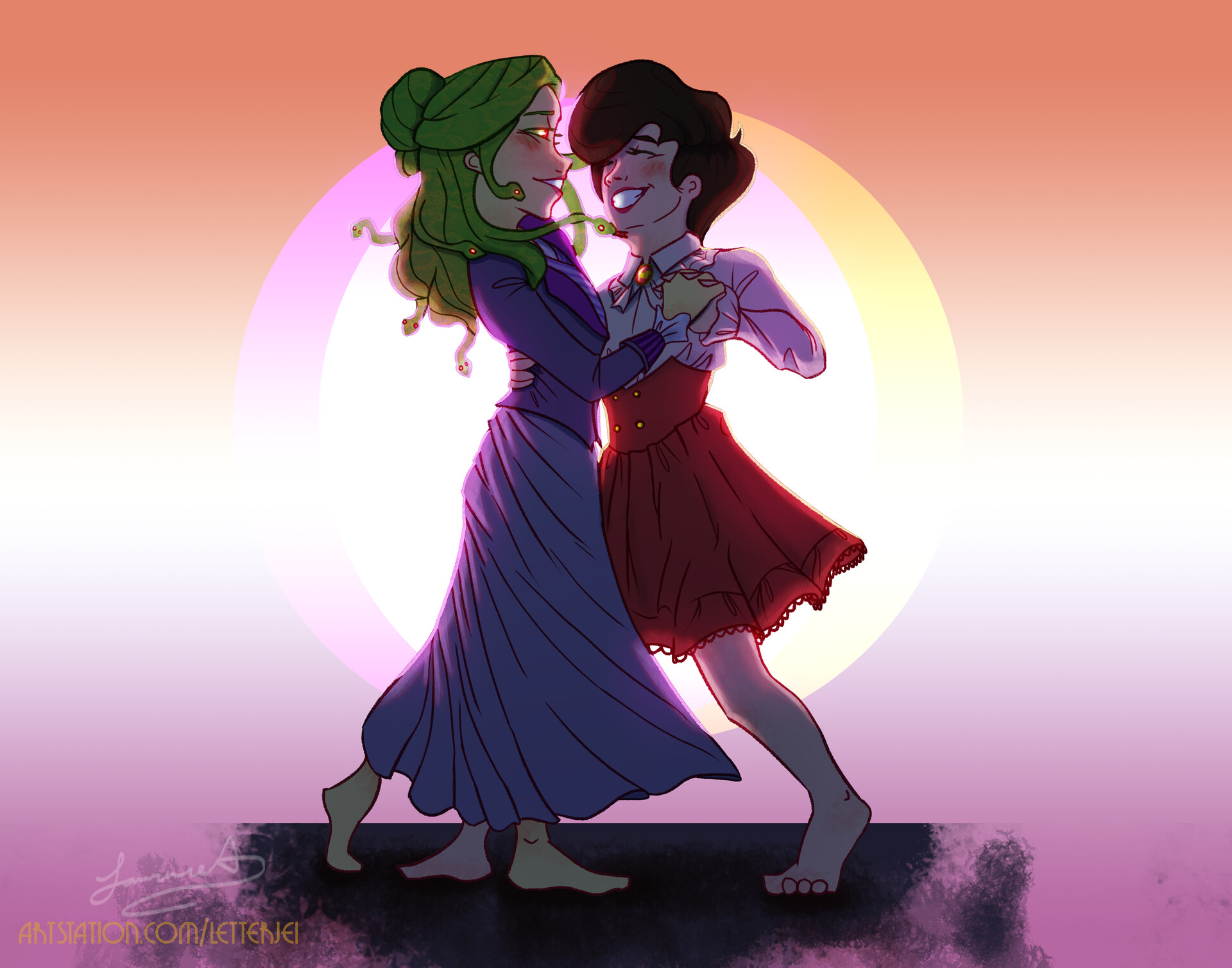 ArtStation Medusa and the Blind Girl Characters