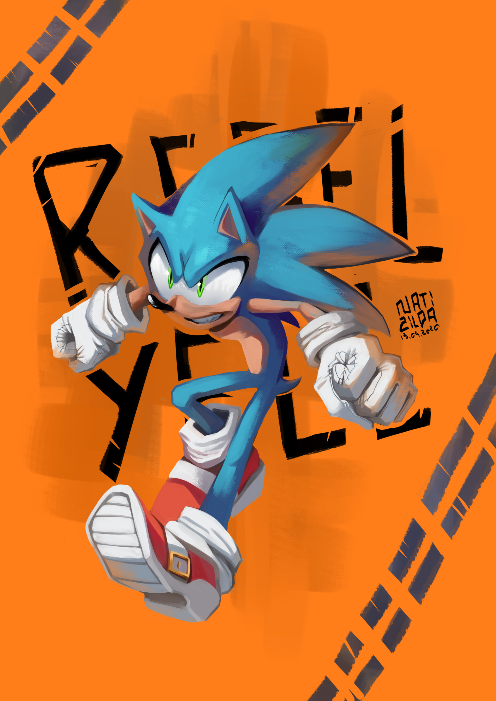 ArtStation - 80's (and 70's) Rock Sonic