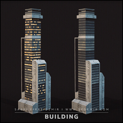 Sci-Fi Low Polygon Skycrapper