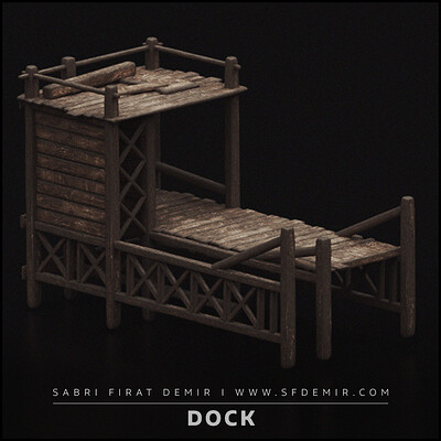 Medieval Wooden Dock 3D Model