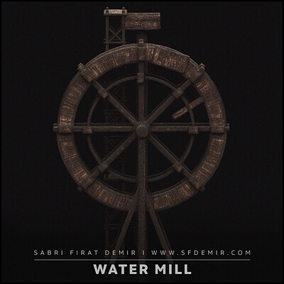 Medieval Wooden Water Mill 3D Model