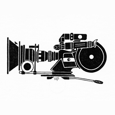 ArtStation - Arriflex Film Camera Ink Drawing