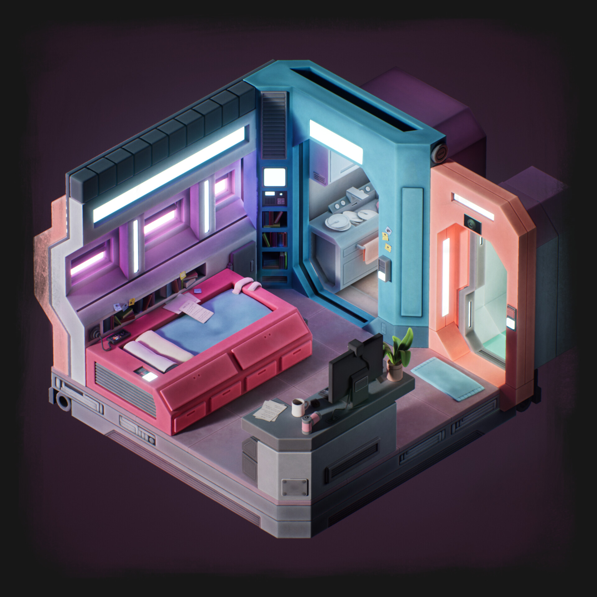 ArtStation - Futuristic Apartment