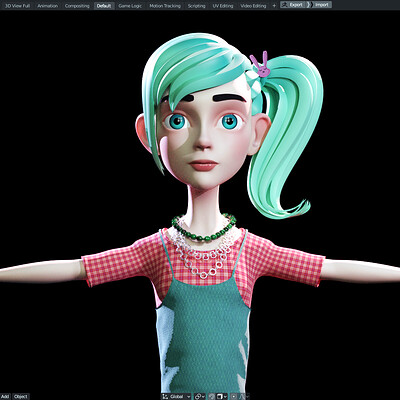 Stylized Character Girl - Blender Cycles And Eevee - Julie - 3D Model