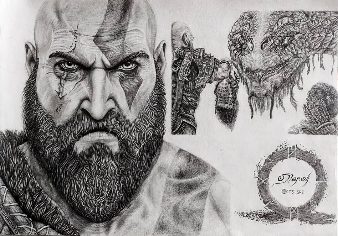 God of war тату эскизы