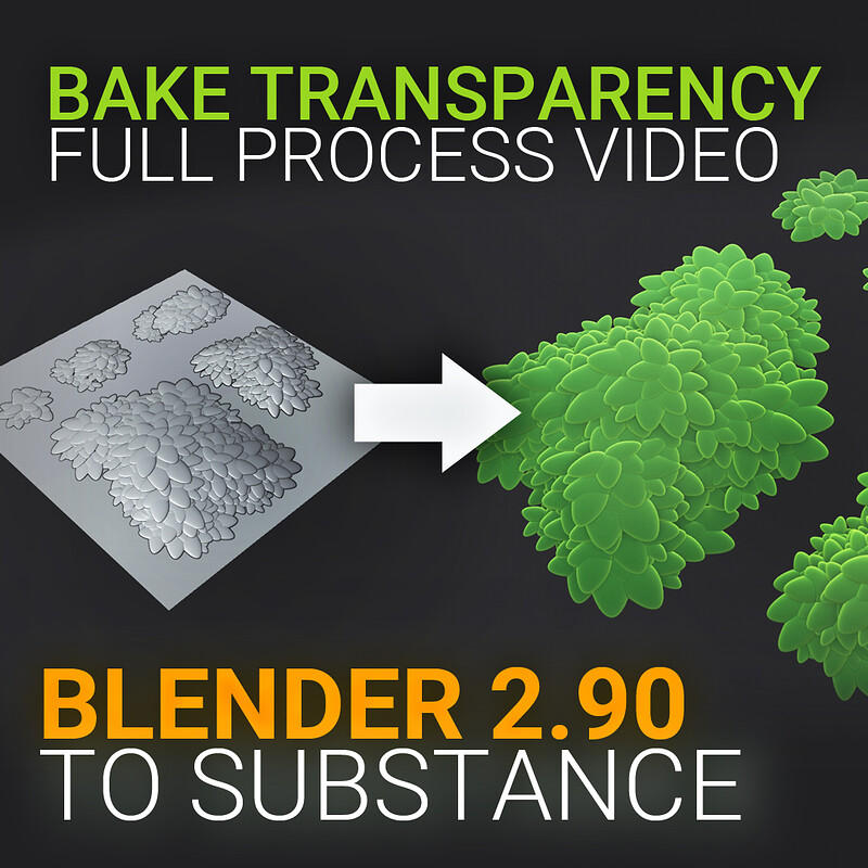VIDEO - Blender to Substance Painter - How to bake Transparent / Opacity Texture | Alpha Channel 