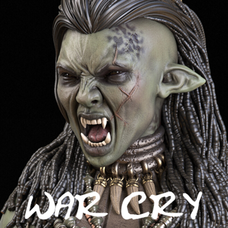 "War Cry" | Female Orc Design | Digital Maquette