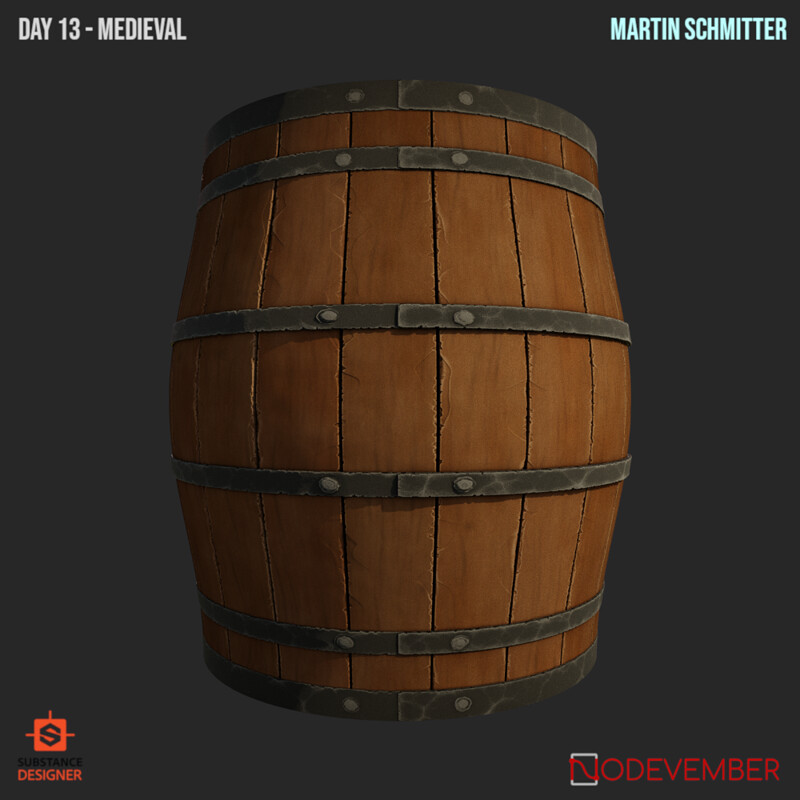 Nodevember 2020 - Day 13 - Medieval (Stylized Barrel)