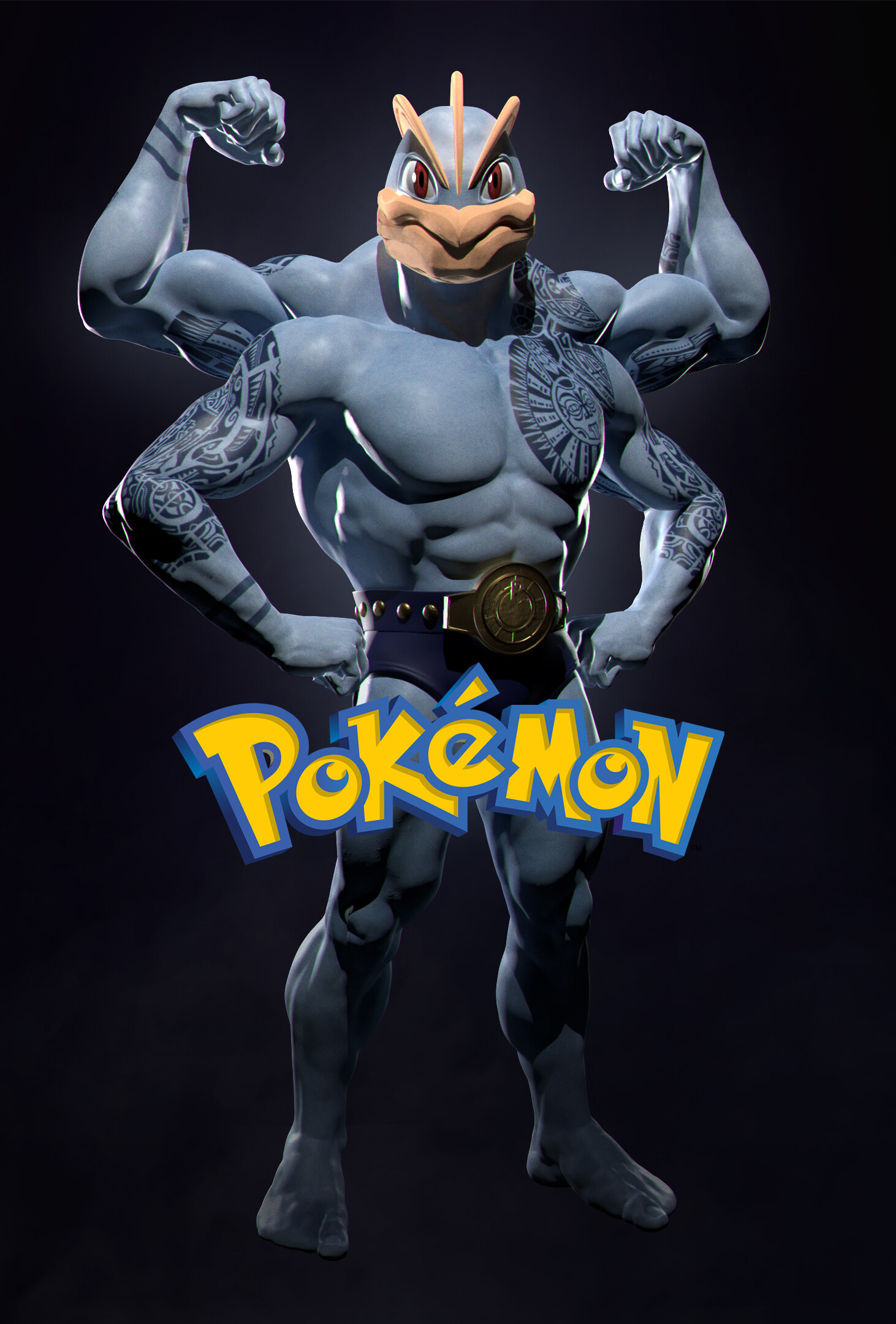 Artstation Realistic Machamp Jamaal Raoof Pokemon Rea