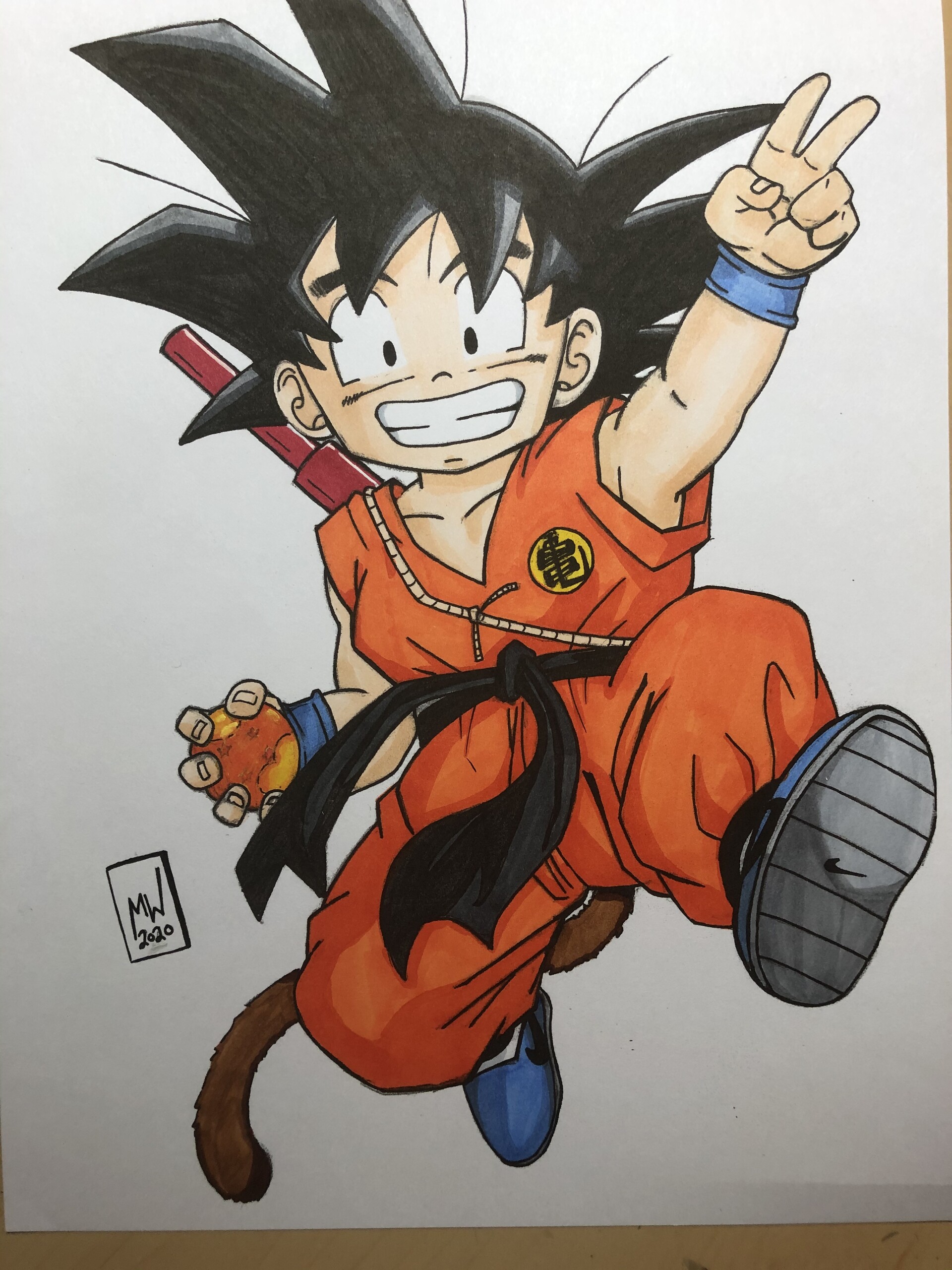 ArtStation - Kid Goku in Nikes in color!