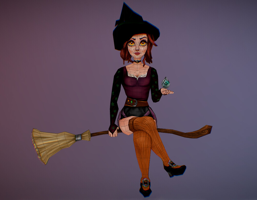 ArtStation - Hand-painted Low-poly Witch