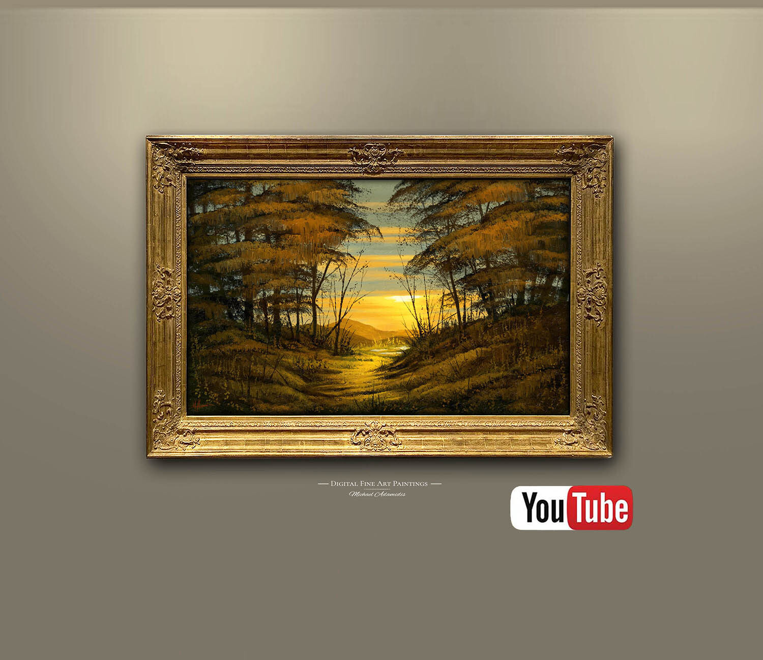 How to Paint digitally a traditional Landscape Painting - FREE! Tutorial (pt 2.)