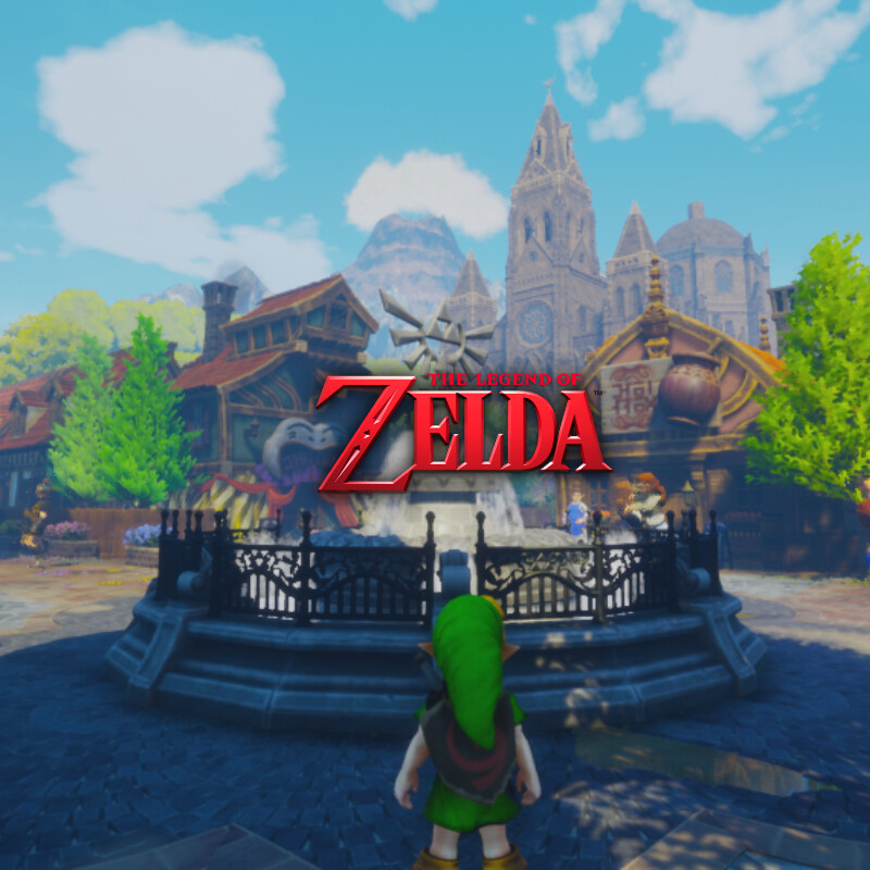 Zelda: Ocarina of Time Castle Town Looks Stunning Redone in Unreal Engine 5  With Studio Ghibli Signature Style