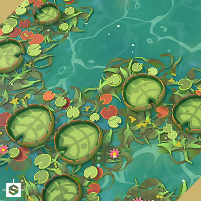 ArtStation - Stylized Texture Exploration : Botanic Garden Lilly pads