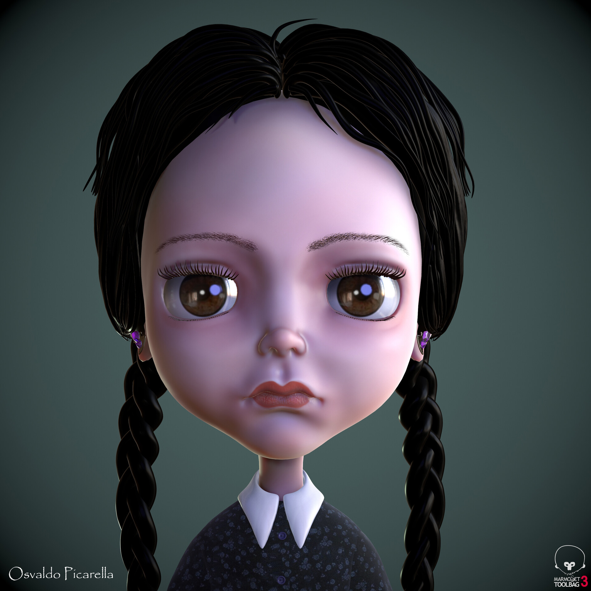 ArtStation - Wednesday Addams Stylized Fan Artwork