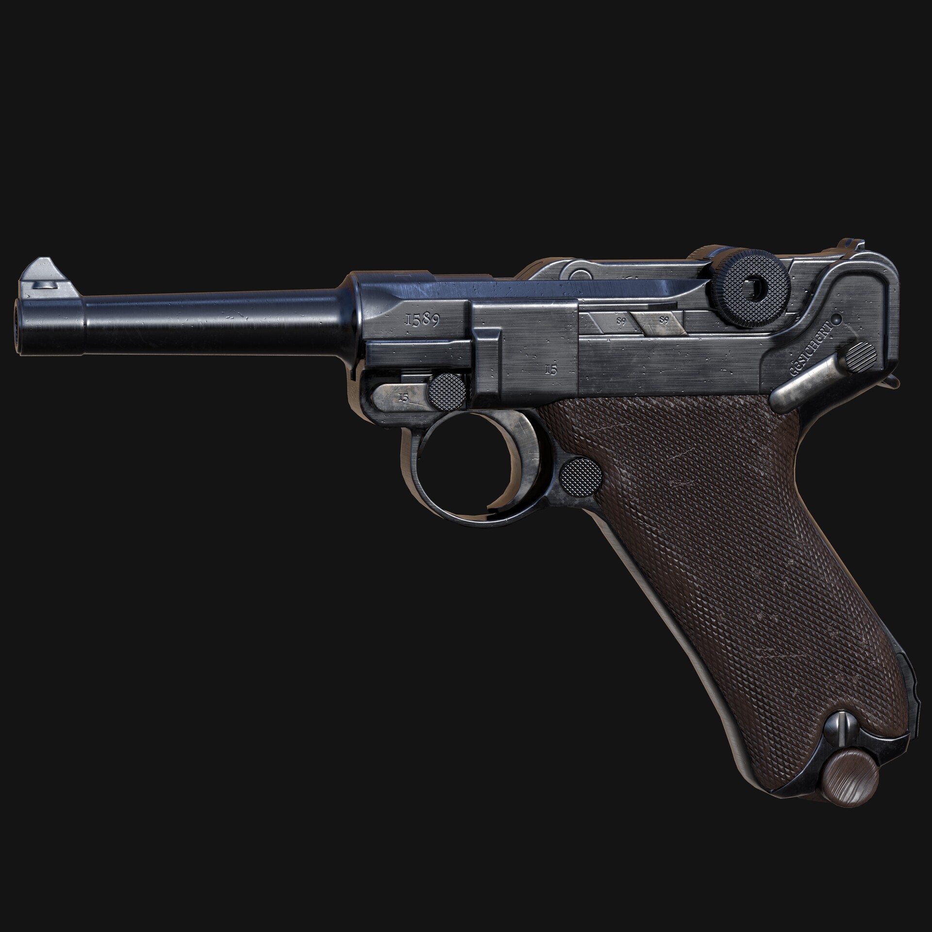 ArtStation - Luger P08 Parabellum.