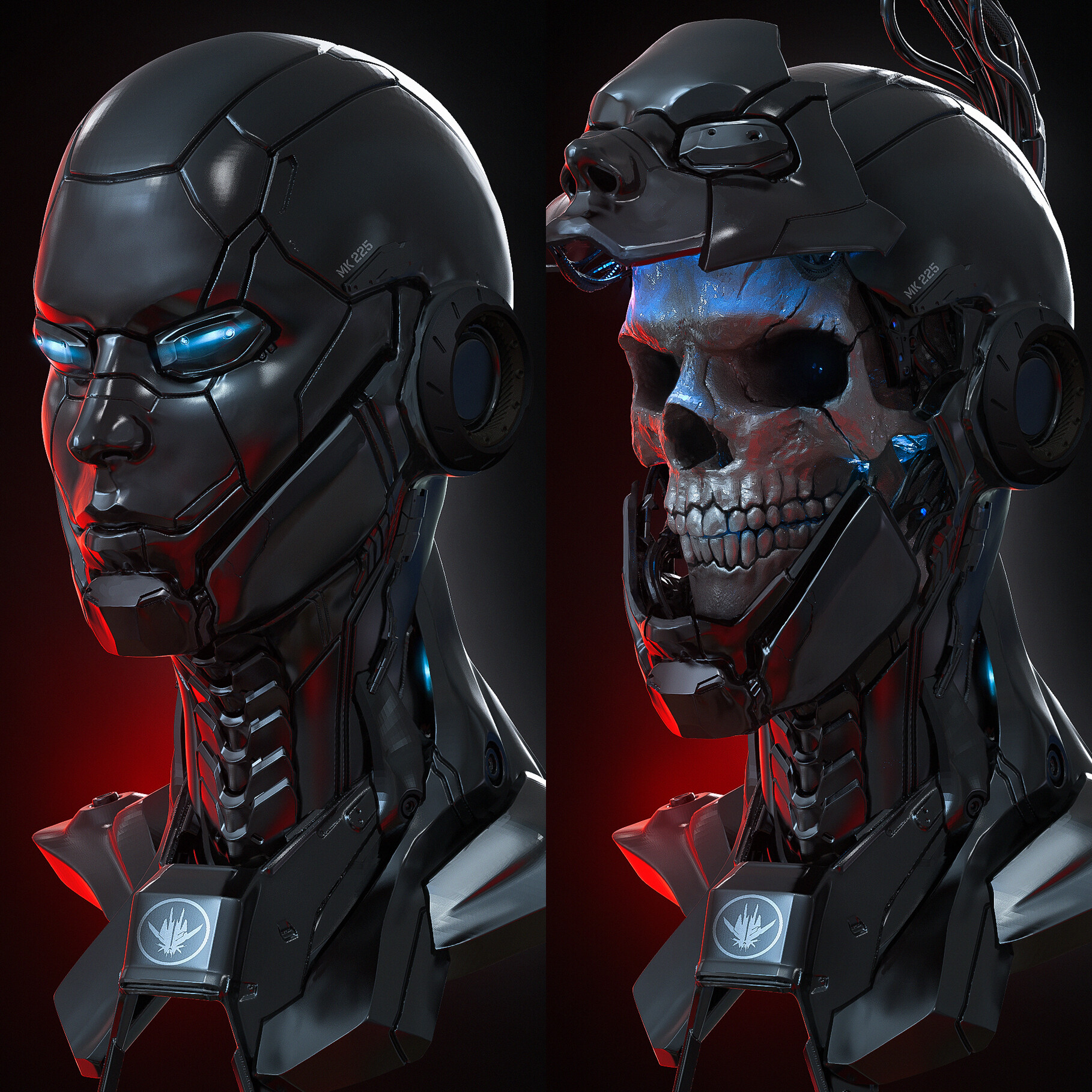 Cyberpunk mask 3d model фото 57