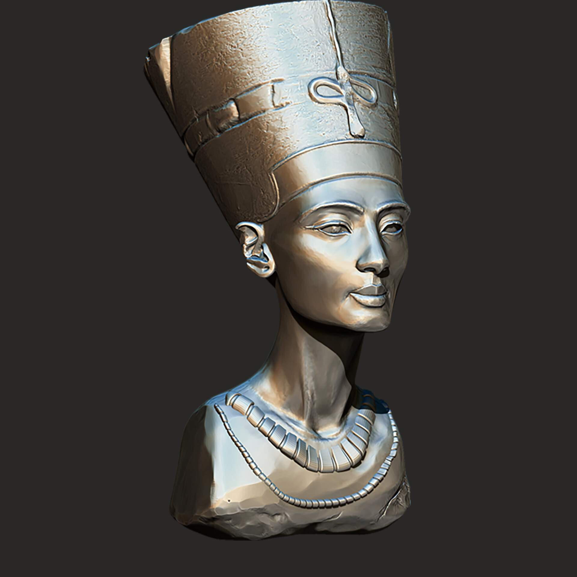 ArtStation - Nefertiti Head_3D Stylized_lowpoly