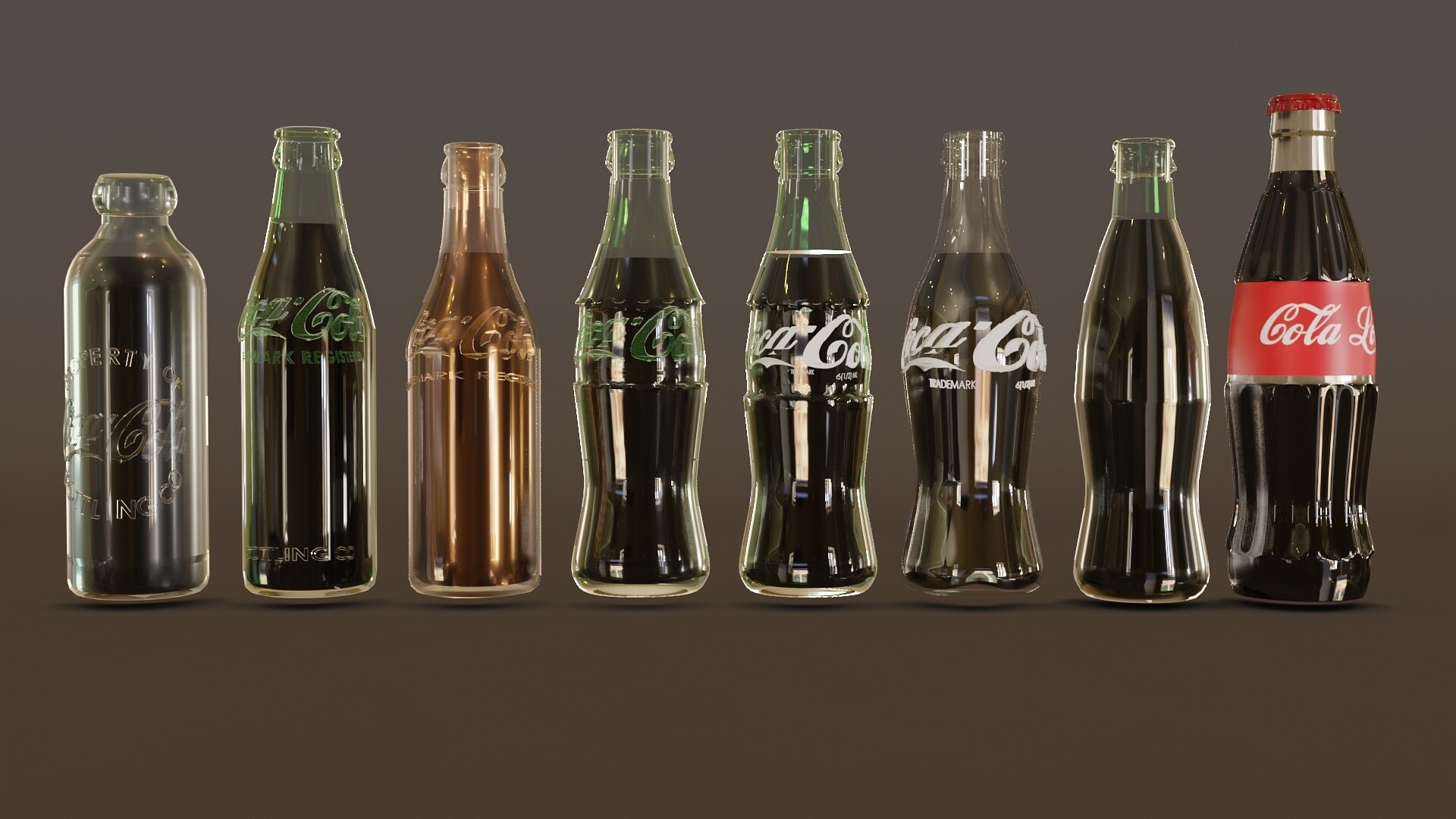 ArtStation - Coca-Cola over the years modelled by me