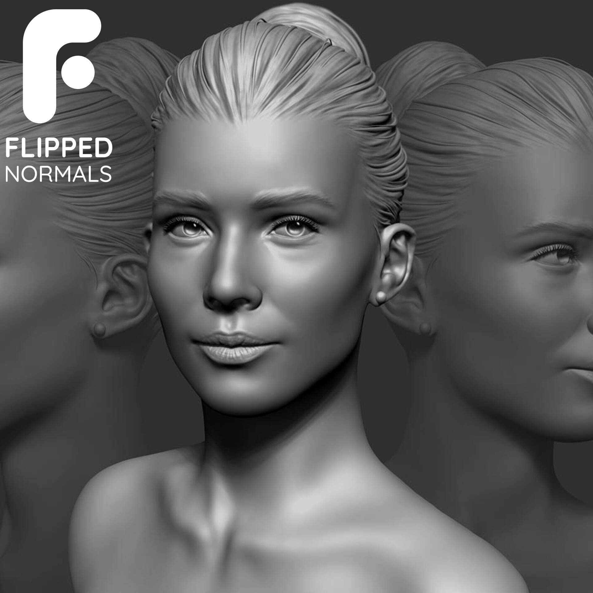 realistic female head sculpt zbrush
