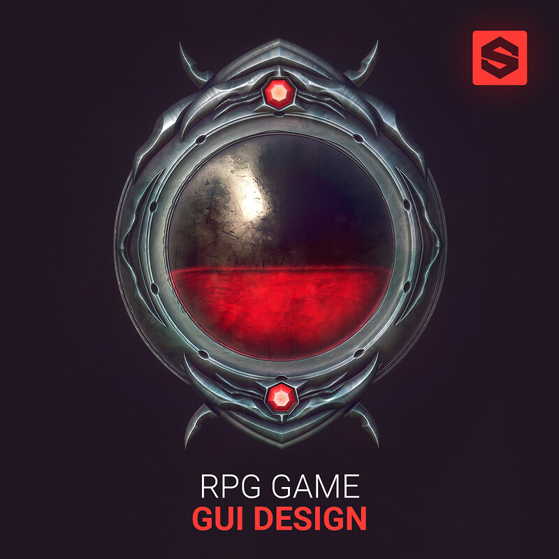 (GUI Game Design) in Substance Designer | "Procedural" GUI | No Bitmaps - just experimenting