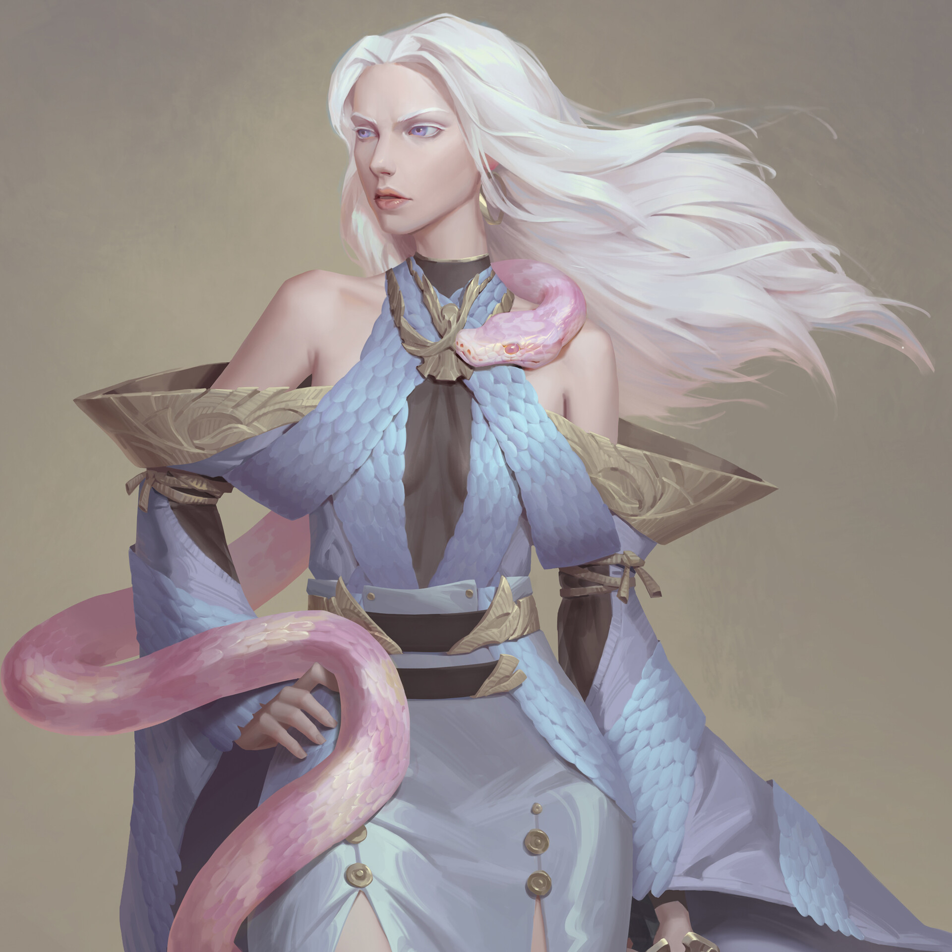 ArtStation - Albinism and snake