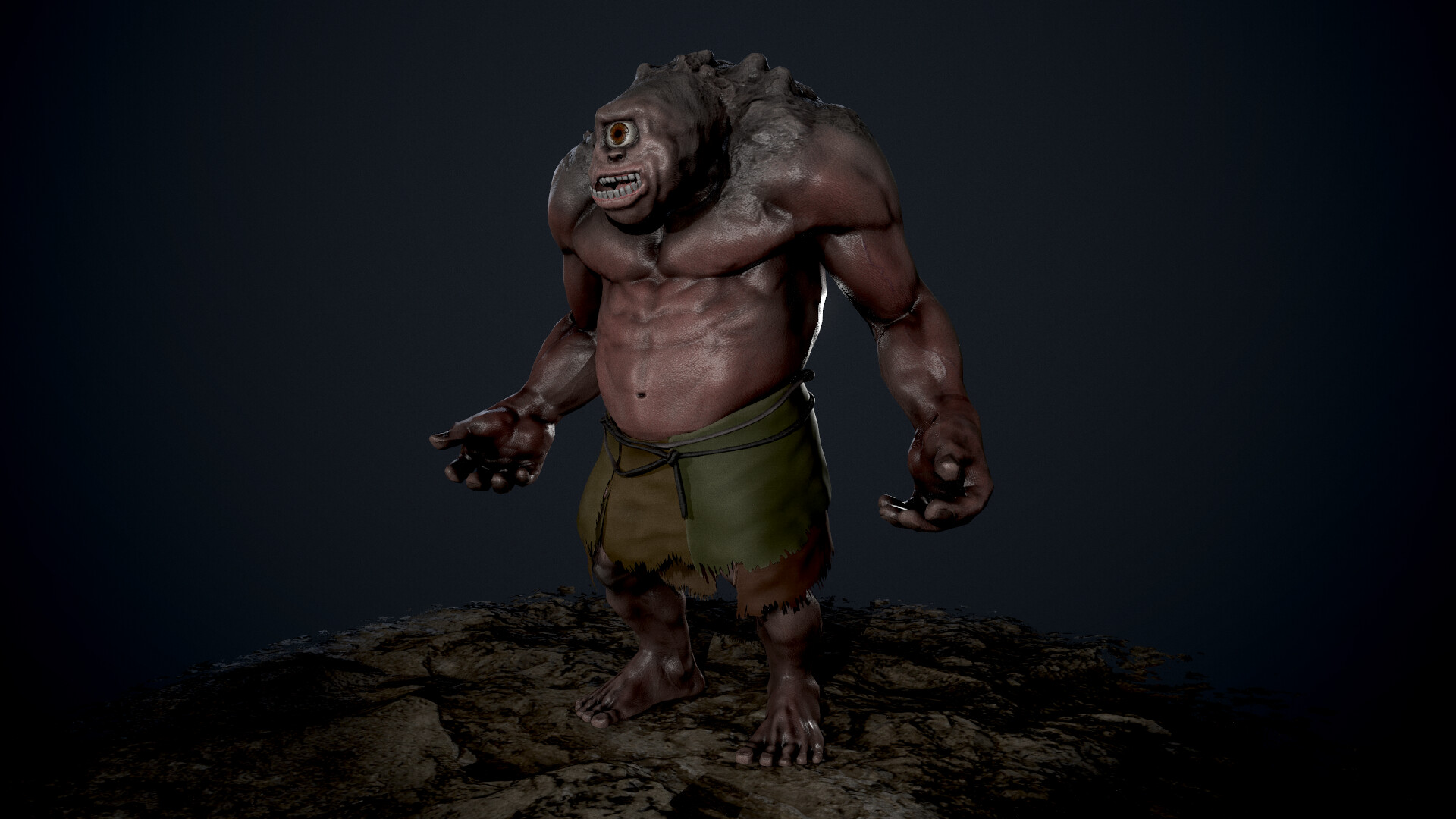 ArtStation - Stylized cave cyclops - Game-ready