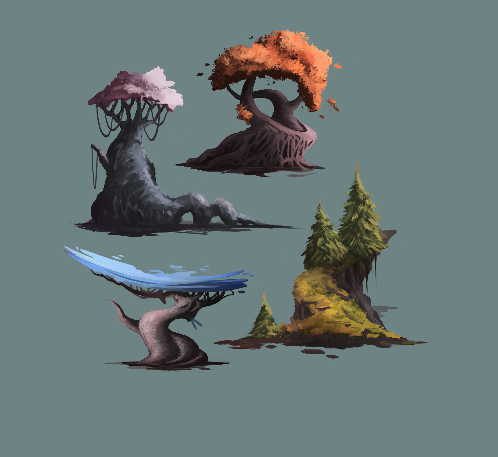 ArtStation - Fantasy trees🌱