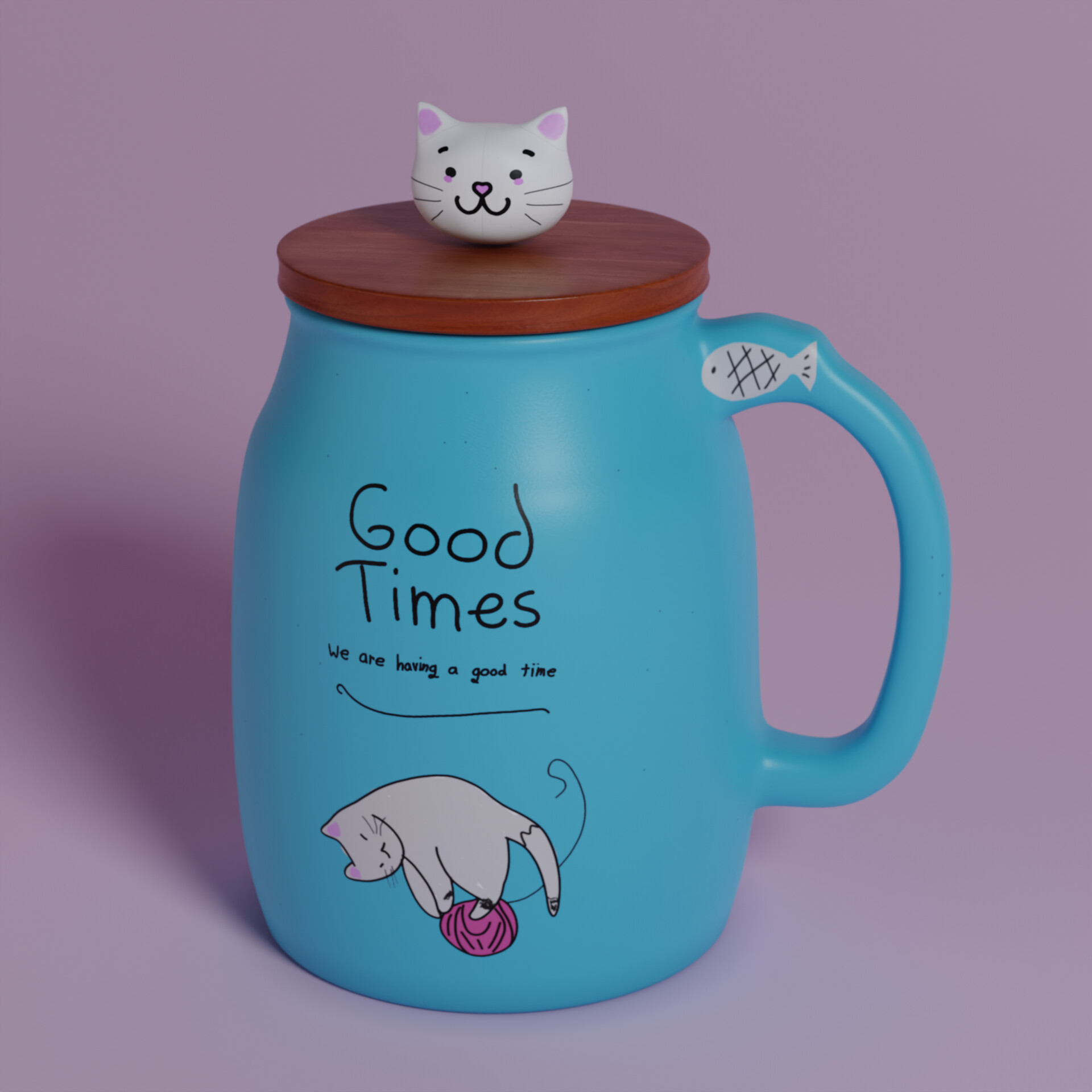 ArtStation Cute Cat Milky Ceramic Coffee Mug
