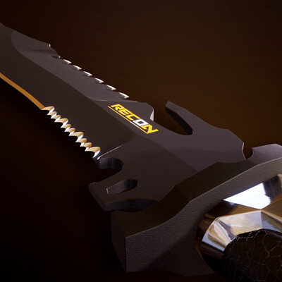 Combat Knife and Logo