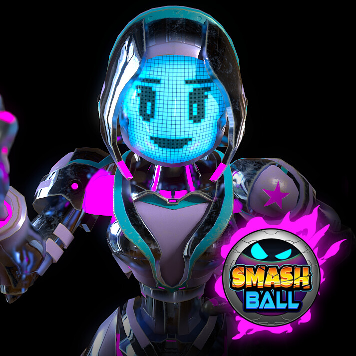 Artstation game pill smash ball coach chip character