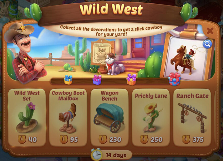 Wild west pop up ui cowboy jogo temático estratégia para celular