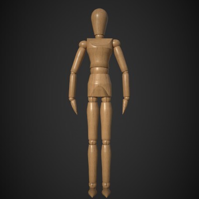 wooden art doll