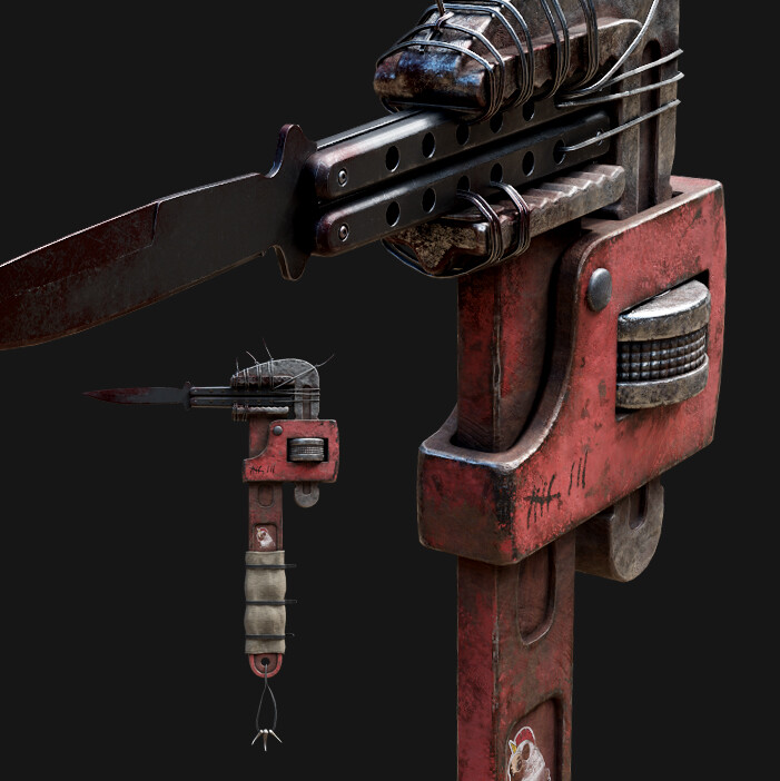 ArtStation PostApo wrench game asset