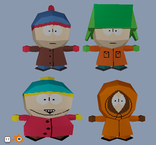 Artstation Ps1 Style South Park Characters Jay Dean