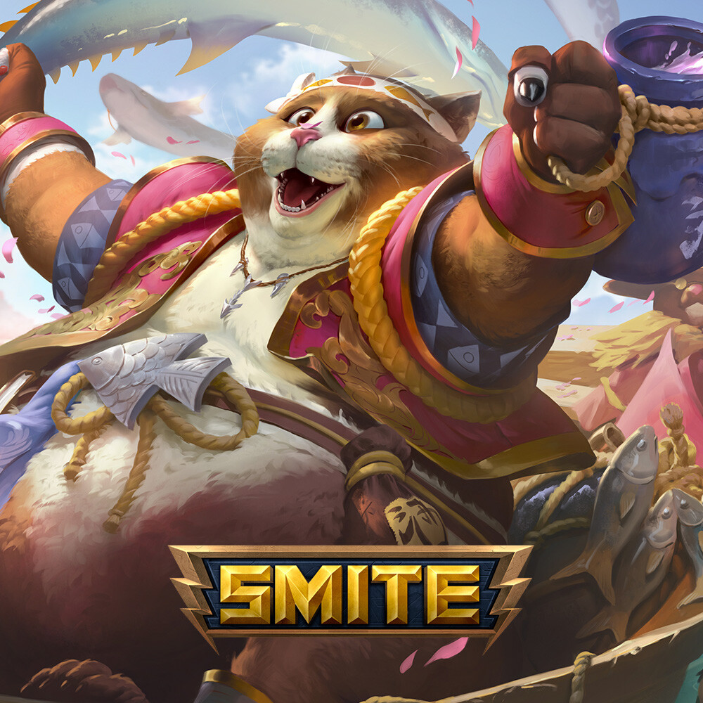 Artstation Smite Sushi Neko Bacchus Narendra B Adi