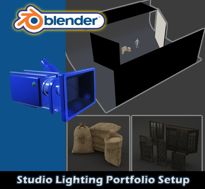 3D Tudor Blender Studio Lighting Portfolio Setup Free Download