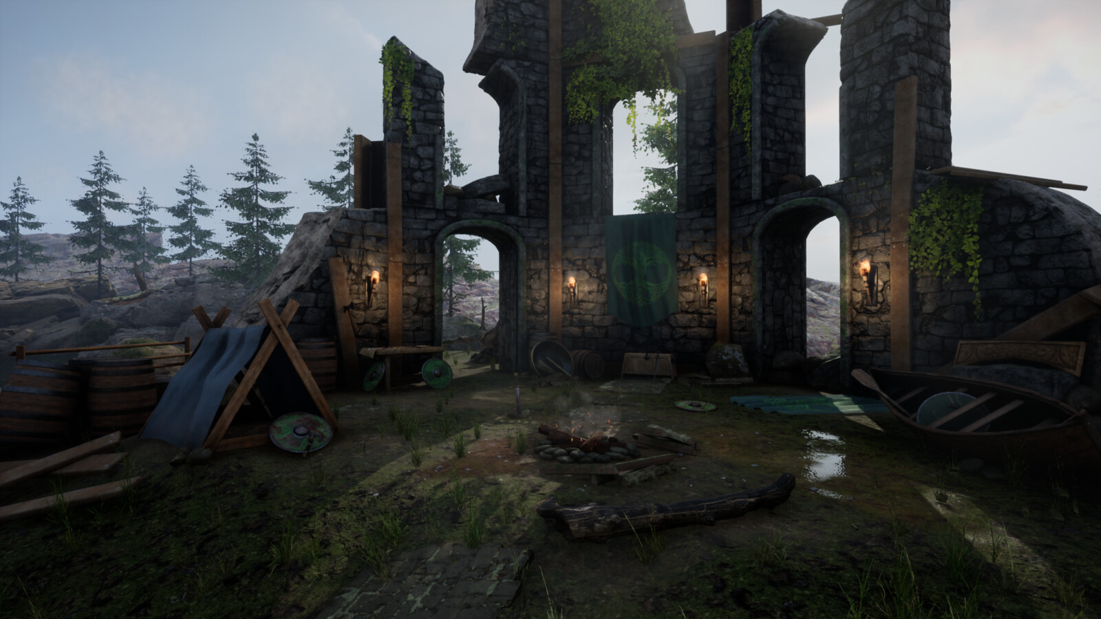 Coastal Ruins Scene