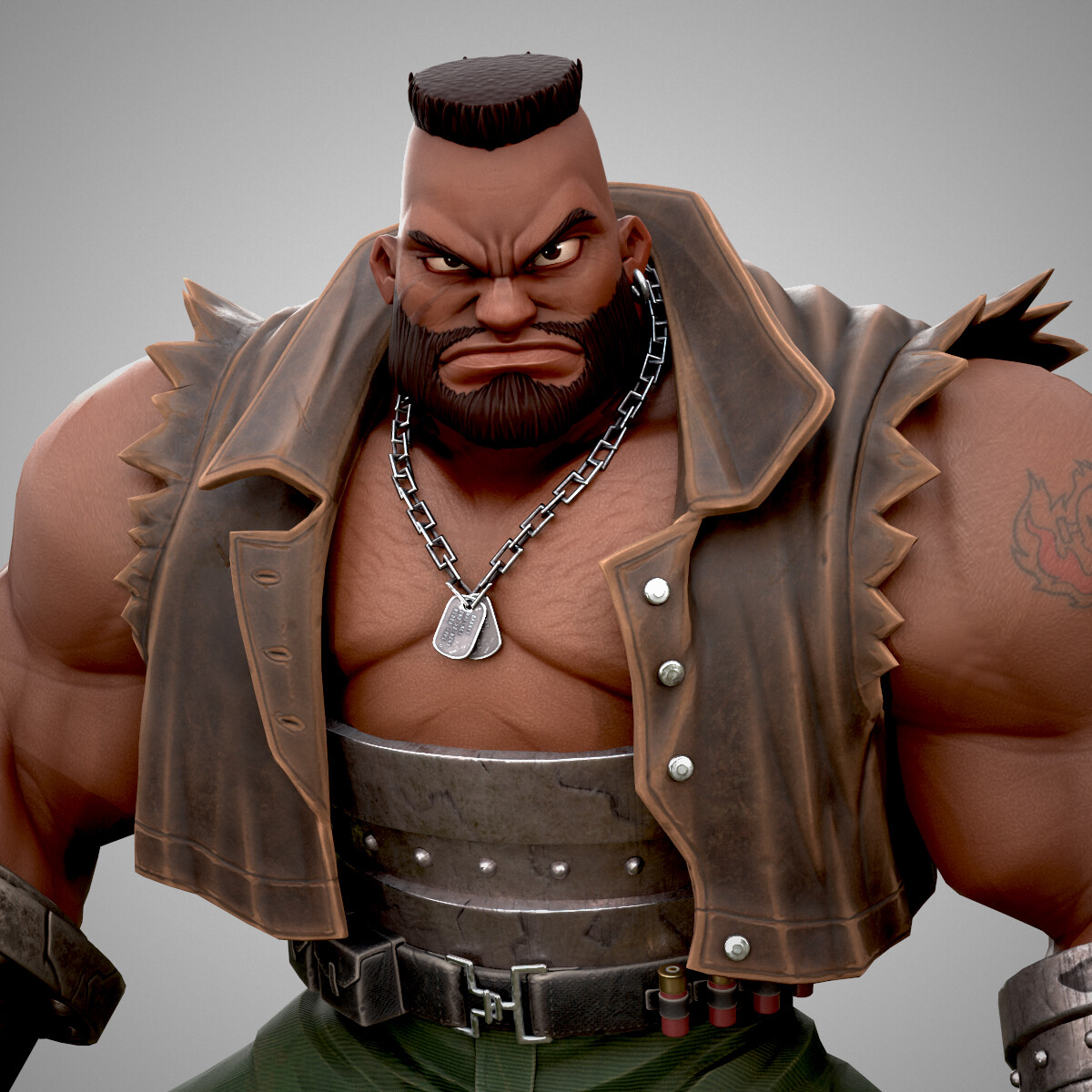 ArtStation FF7 Barret Fan Art   Hunter Mortenson Hunter Mortenson Barret Thumb 