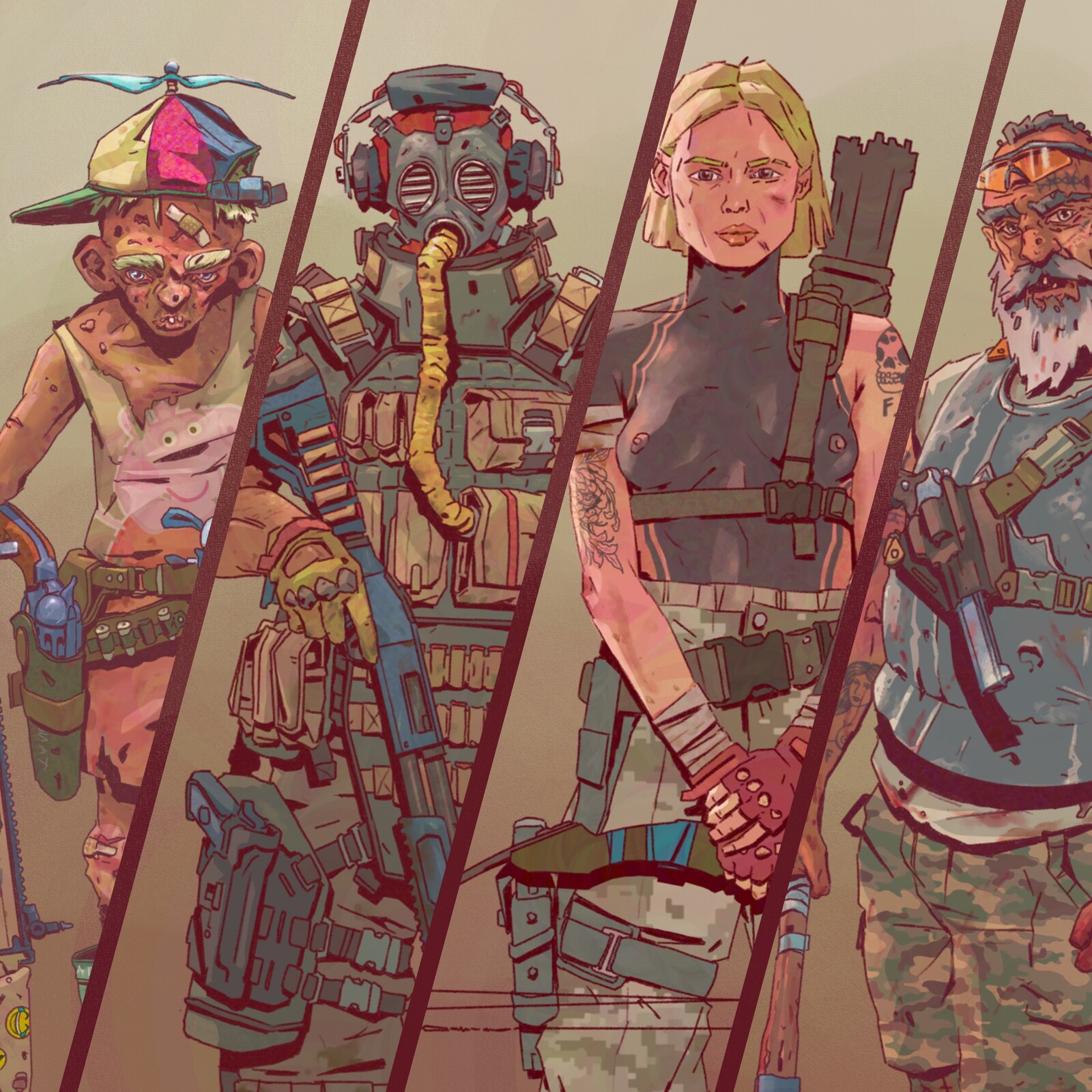 Post apocalyptic warriors speed-paints