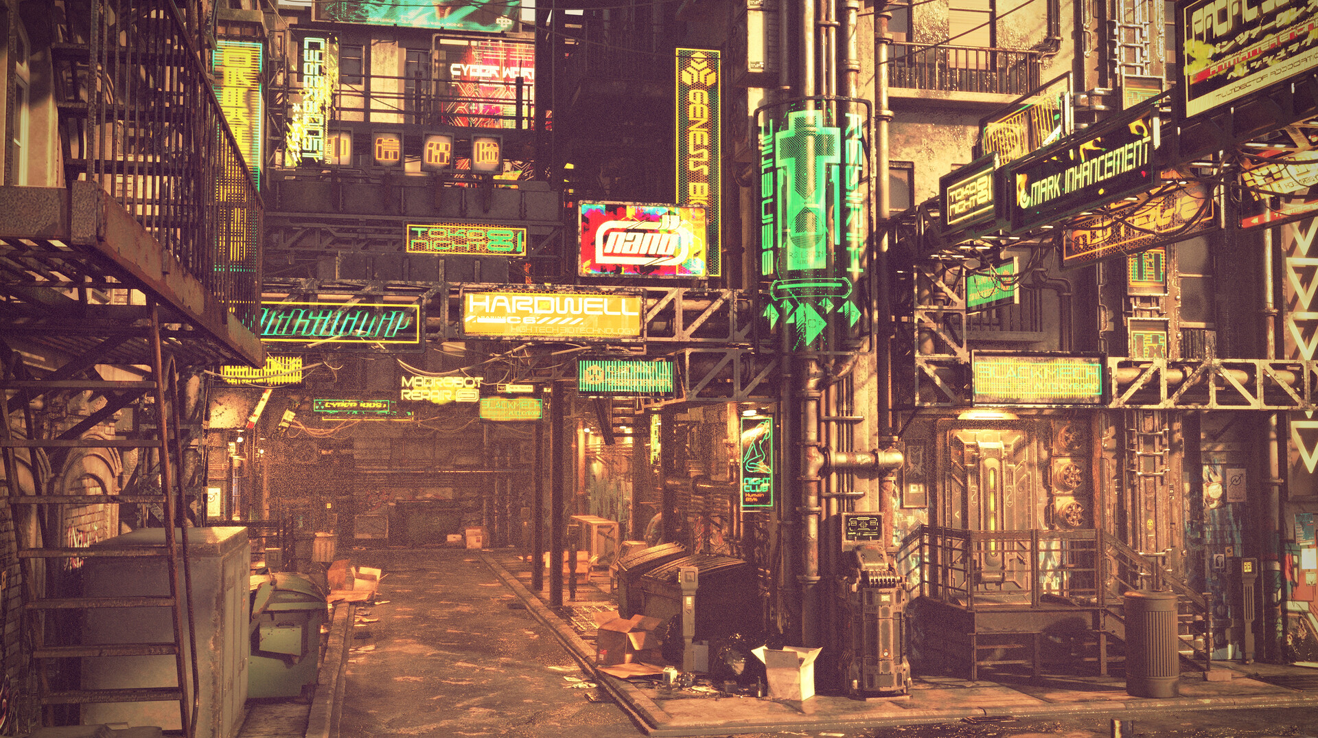 ArtStation - Cyberpunk Back Alley