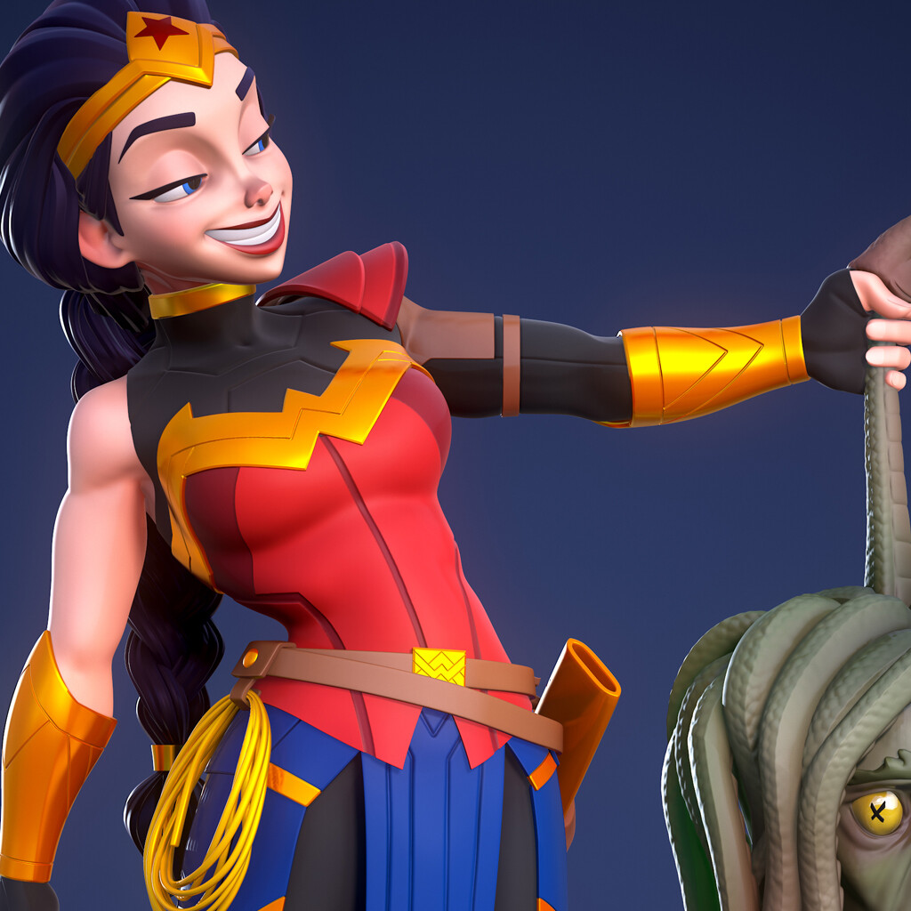 ArtStation - 3D Justice League Animated Series: Wonder Woman