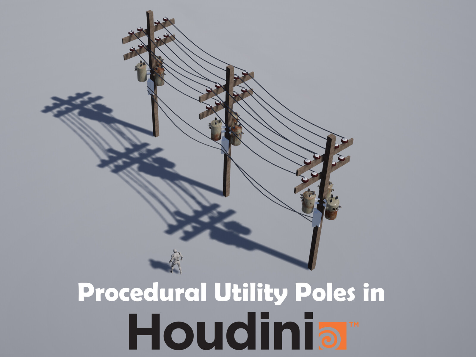 Procedural Utility Poles HDA (Houdini)