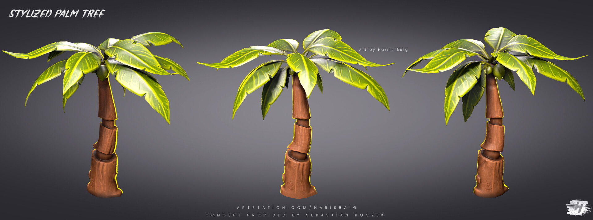 ArtStation - Stylized Palm Tree