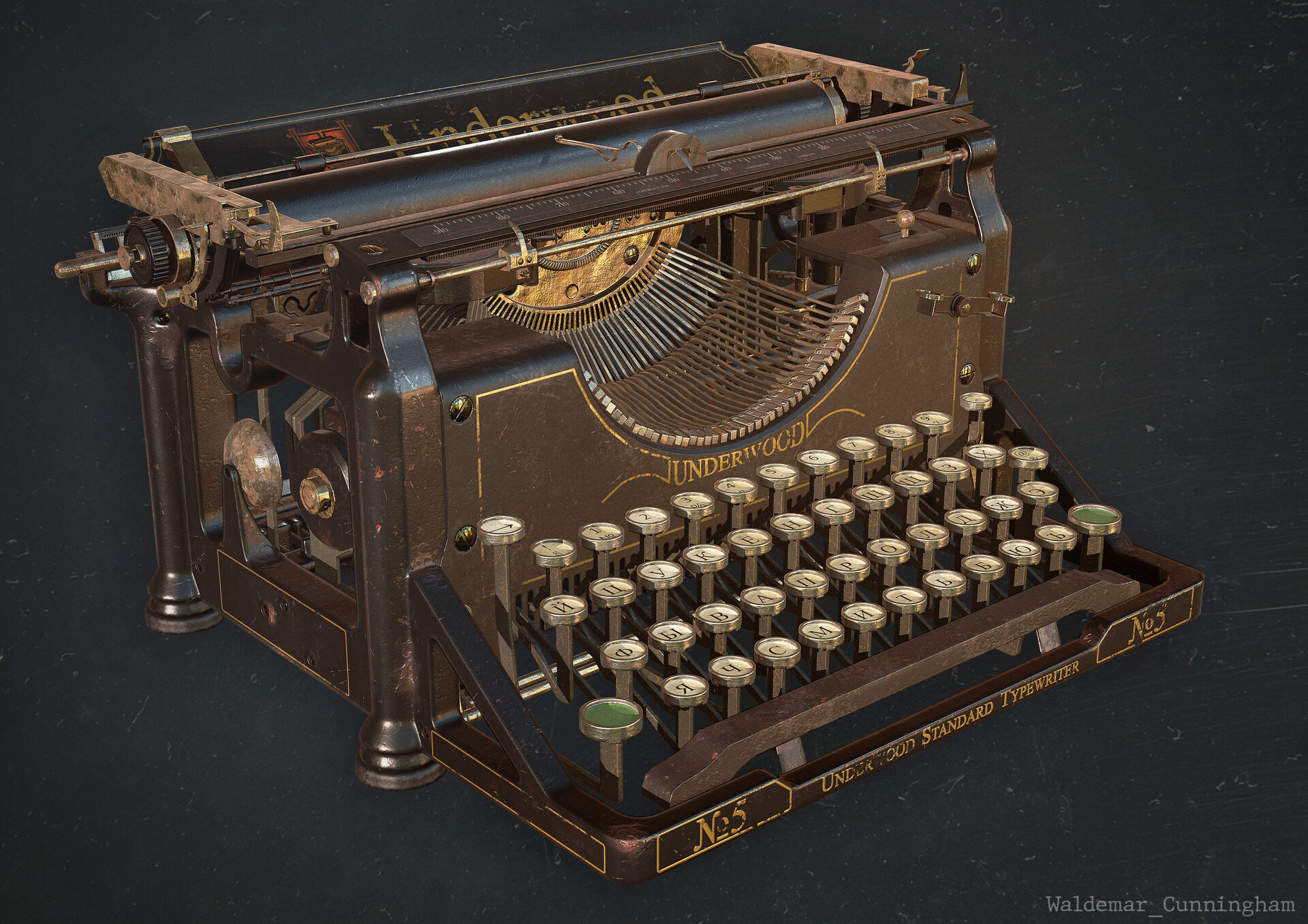 ArtStation Typewriter Underwood №5 (High Quality Game Ready Asset)