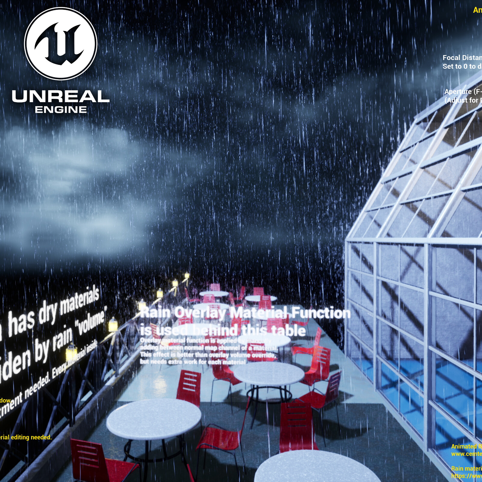 Animated Rain/Waterdrop Material - Unreal Engine Demo