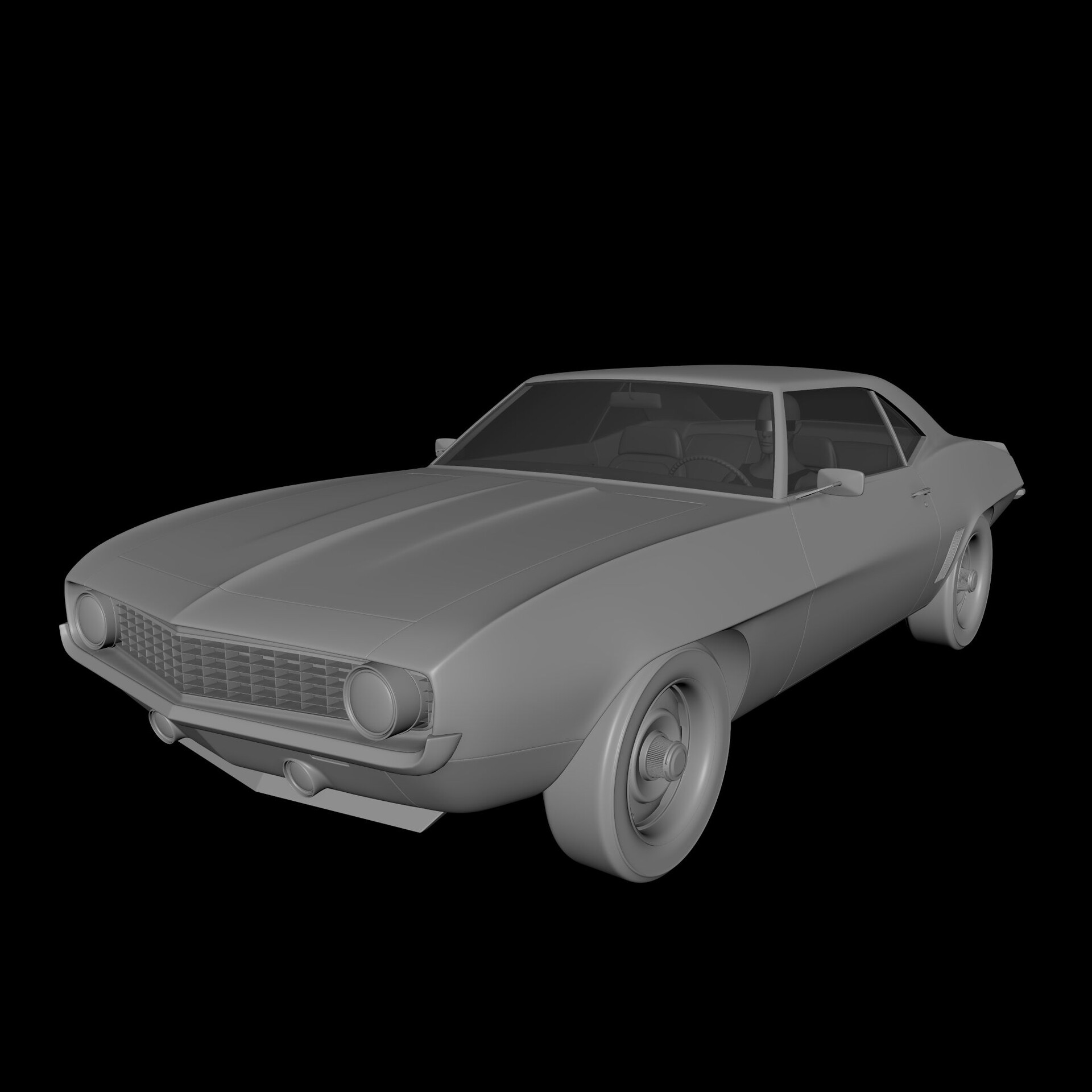 ArtStation - 1969 Chevrolet Camaro SS - Model Breakdown (WIP)