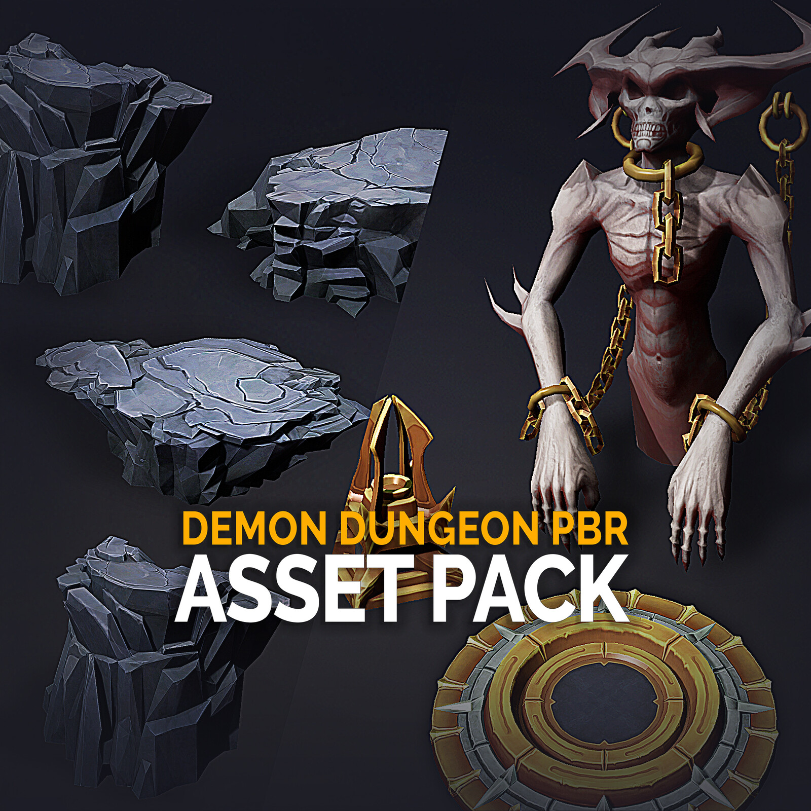 Demon Dungeon PBR Modular Assets Part 1